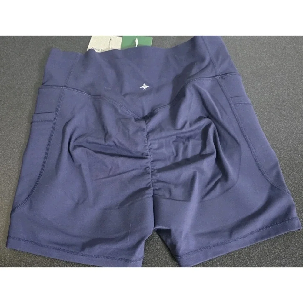NWT Halara Navy Bike Shorts Athletic Pockets Cinch‎ Booty Lift Ultrasculpt S 3in